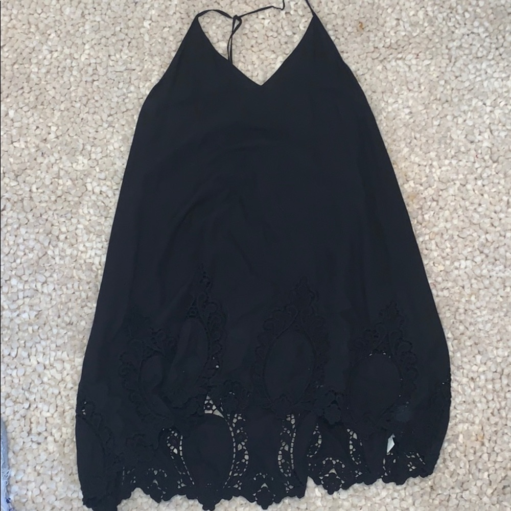 FREE PEOPLE BLACK FLOWY DRESS